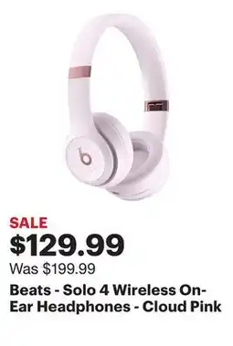 Best Buy Beats - Solo 4 Wireless On-Ear Headphones - Cloud Pink offer