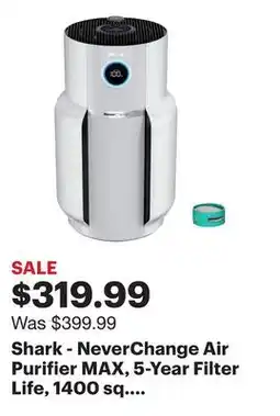 Best Buy Shark - NeverChange Air Purifier MAX, 5-Year Filter Life, 1400 sq. Ft - White offer