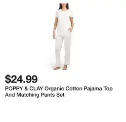 Marshalls POPPY & CLAY Organic Cotton Pajama Top And Matching Pants Set offer