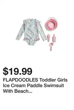 Marshalls FLAPDOODLES Toddler Girls Ice Cream Paddle Swimsuit With Beach Accessories offer