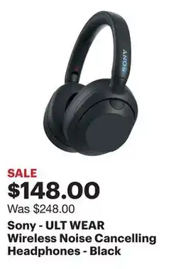 Best Buy Sony - ULT WEAR Wireless Noise Cancelling Headphones - Black offer