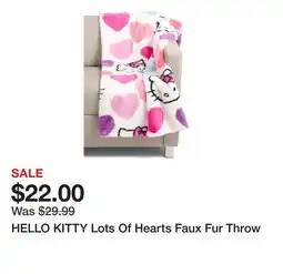 Marshalls HELLO KITTY Lots Of Hearts Faux Fur Throw offer