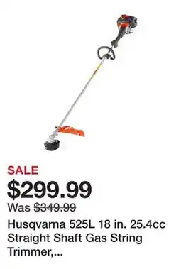 Tractor Supply Company Husqvarna 525L 18 in. 25.4cc Straight Shaft Gas String Trimmer, 2-Cycle offer