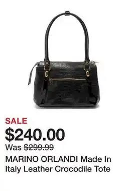 Marshalls MARINO ORLANDI Made In Italy Leather Crocodile Tote offer