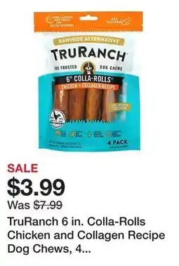 Tractor Supply Company TruRanch 6 in. Colla-Rolls Chicken and Collagen Recipe Dog Chews, 4 pk offer