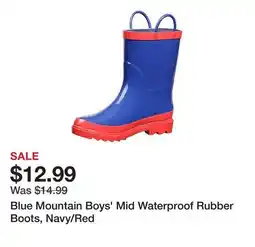 Tractor Supply Company Blue Mountain Boys' Mid Waterproof Rubber Boots, Navy/Red offer