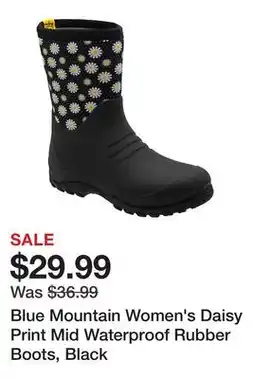 Tractor Supply Company Blue Mountain Women's Daisy Print Mid Waterproof Rubber Boots, Black offer