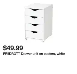 Ikea FRIIDROTT Drawer unit on casters, white offer