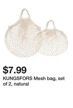 Ikea KUNGSFORS Mesh bag, set of 2, natural offer