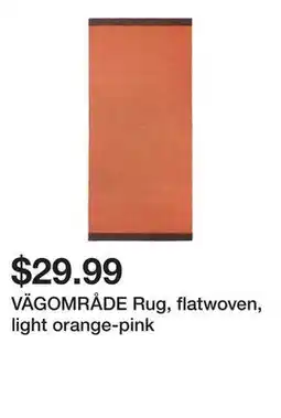 Ikea VÄGOMRÅDE Rug, flatwoven, light orange-pink offer