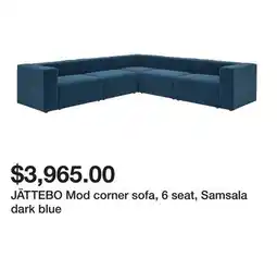 Ikea JÄTTEBO Mod corner sofa, 6 seat, Samsala dark blue offer