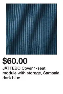Ikea JÄTTEBO Cover 1-seat module with storage, Samsala dark blue offer