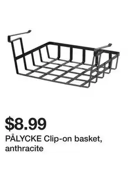 Ikea PÅLYCKE Clip-on basket, anthracite offer