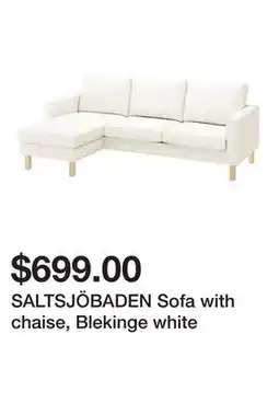 Ikea SALTSJÖBADEN Sofa with chaise, Blekinge white offer