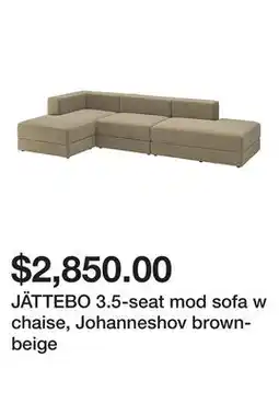Ikea JÄTTEBO 3.5-seat mod sofa w chaise, Johanneshov brown-beige offer