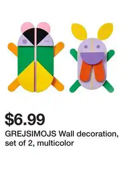 Ikea GREJSIMOJS Wall decoration, set of 2, multicolor offer