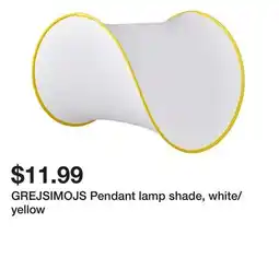 Ikea GREJSIMOJS Pendant lamp shade, white/yellow offer