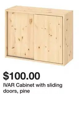 Ikea IVAR Cabinet with sliding doors, pine offer