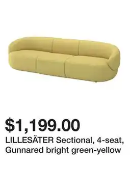 Ikea LILLESÄTER Sectional, 4-seat, Gunnared bright green-yellow offer