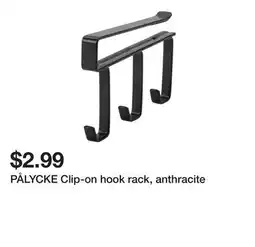 Ikea PÅLYCKE Clip-on hook rack, anthracite offer