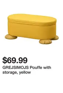 Ikea GREJSIMOJS Pouffe with storage, yellow offer