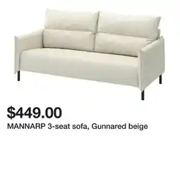 Ikea MANNARP 3-seat sofa, Gunnared beige offer