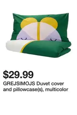 Ikea GREJSIMOJS Duvet cover and pillowcase(s), multicolor offer