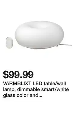 Ikea VARMBLIXT LED table/wall lamp, dimmable smart/white glass color and white spectrum offer