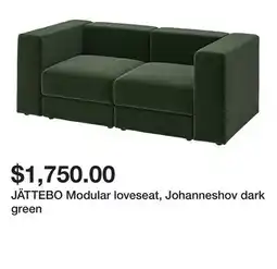 Ikea JÄTTEBO Modular loveseat, Johanneshov dark green offer