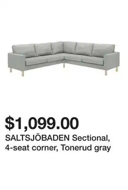 Ikea SALTSJÖBADEN Sectional, 4-seat corner, Tonerud gray offer