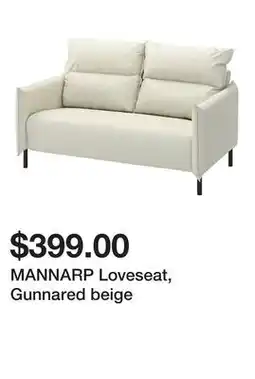 Ikea MANNARP Loveseat, Gunnared beige offer