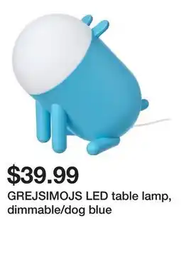 Ikea GREJSIMOJS LED table lamp, dimmable/dog blue offer