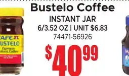 Jetro Bustelo Coffee INSTANT JAR offer