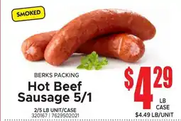 Jetro BERKS PACKING Hot Beef Sausage 5/1 offer
