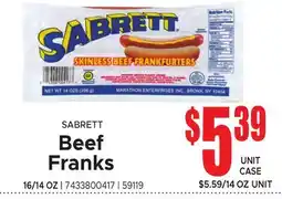 Jetro SABRETT Beef Franks offer