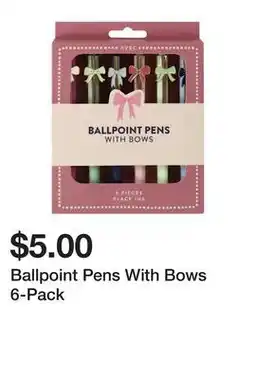 Five Below Ballpoint Pens With Bows 6-Pack offer