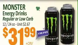 Jetro MONSTER Energy Drinks offer