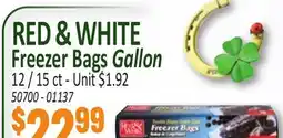 Jetro RED & WHITE Freezer Bags Gallon offer