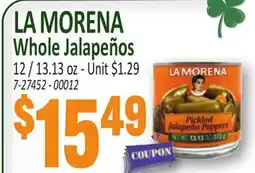 Jetro LA MORENA Whole Jalapeños offer