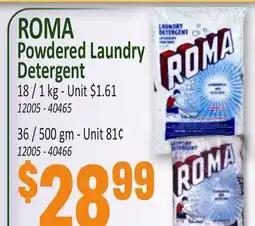 Jetro ROMA Powdered Laundry Detergent offer