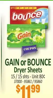 Jetro GAIN or BOUNCE Dryer Sheets offer