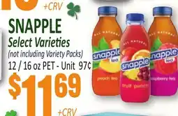 Jetro SNAPPLE Select Varieties offer