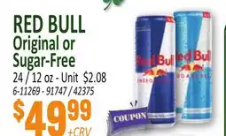 Jetro RED BULL Original or Sugar-Free offer
