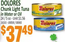 Jetro DOLORES Chunk Light Tuna in Water or Oil offer