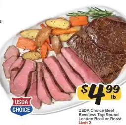 Winn Dixie USDA Choice Beef Boneless Top Round London Broil or Roast offer