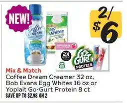 Winn Dixie Coffee Dream Creamer, Bob Evans Egg Whites, Yoplait Go-Gurt Protein offer