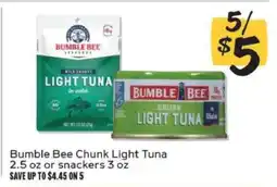 Winn Dixie Bumble Bee Chunk Light Tuna offer