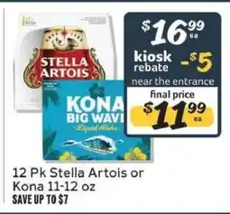 Winn Dixie 12 Pk Stella Artois or Kona 11-12 oz offer