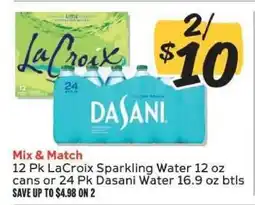 Winn Dixie LaCroix Sparkling Water / Dasani Water offer