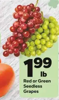 Save a Lot Red or Green Seedless Grapes offer